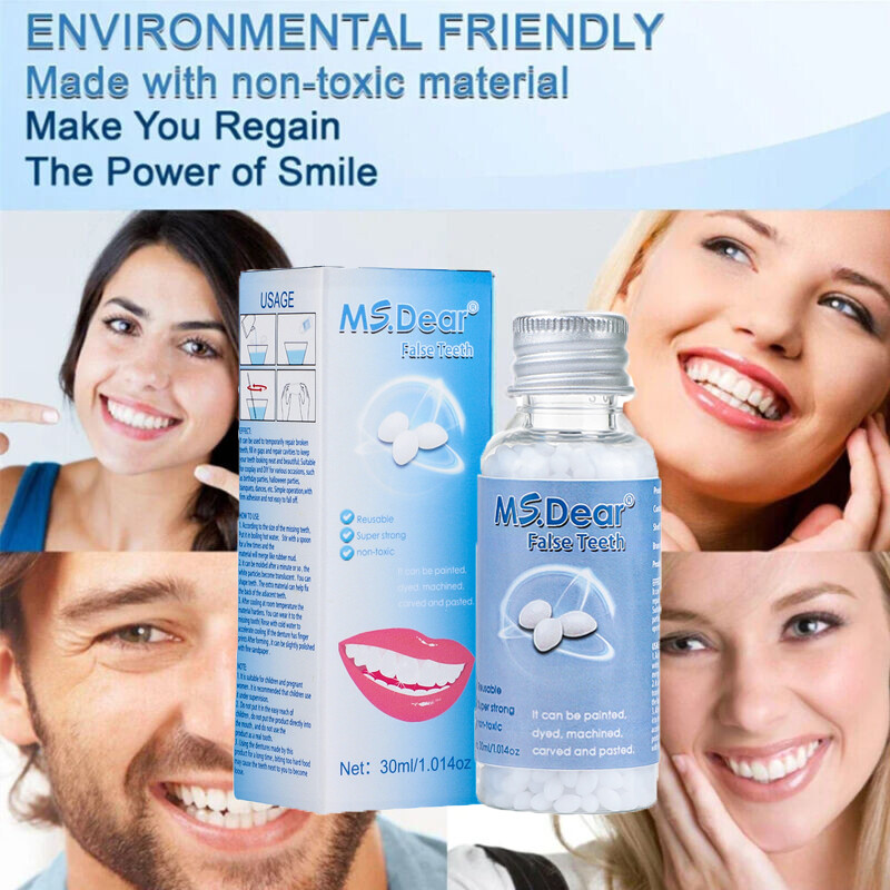False Teeth Solid Glue Temporary Tooth Repair Moldable Fix Broke Gap Teeth Beads