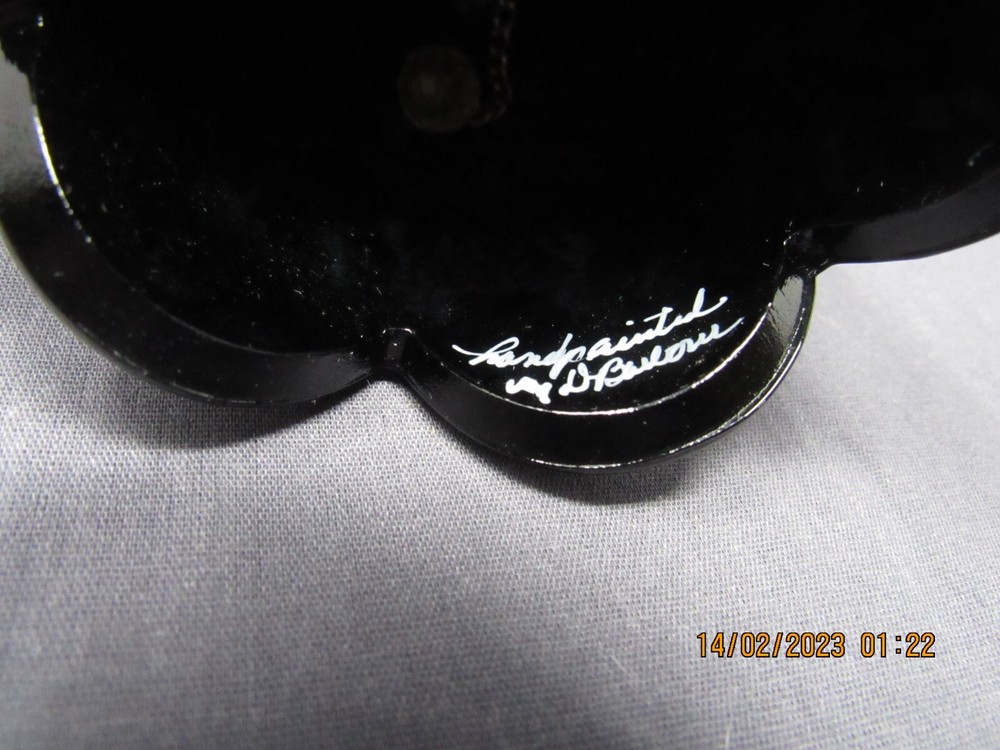 Fenton Black Bell Artist signed D. Barlow