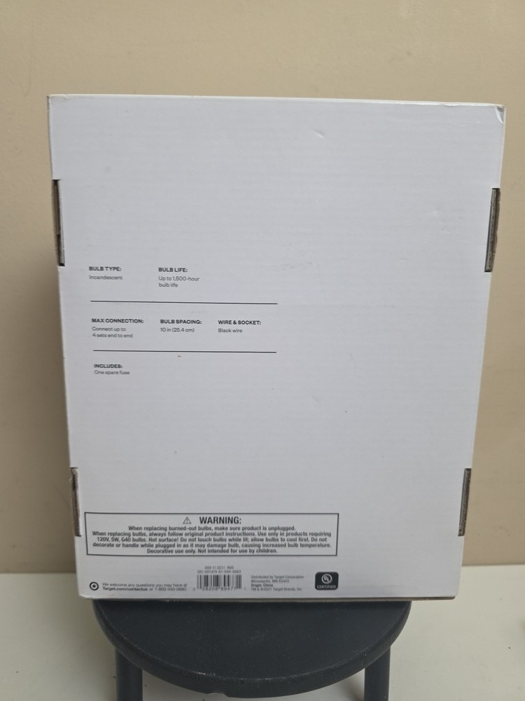 Clear Globe String Lights 20 Bulbs White Wire Room Essentials NEW