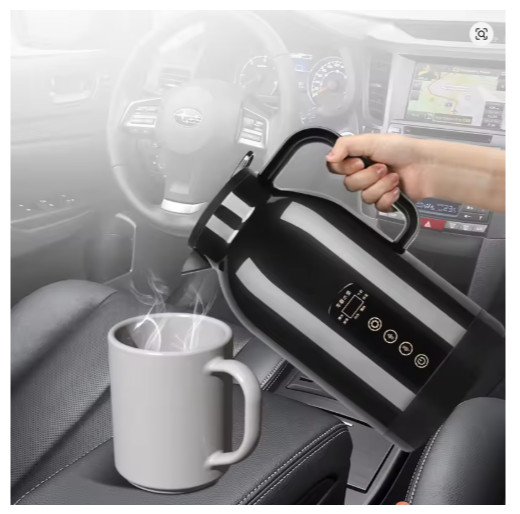 1200ml Portable Car Electric Kettle – 12V/24V Stainless Steel Water Heater for T