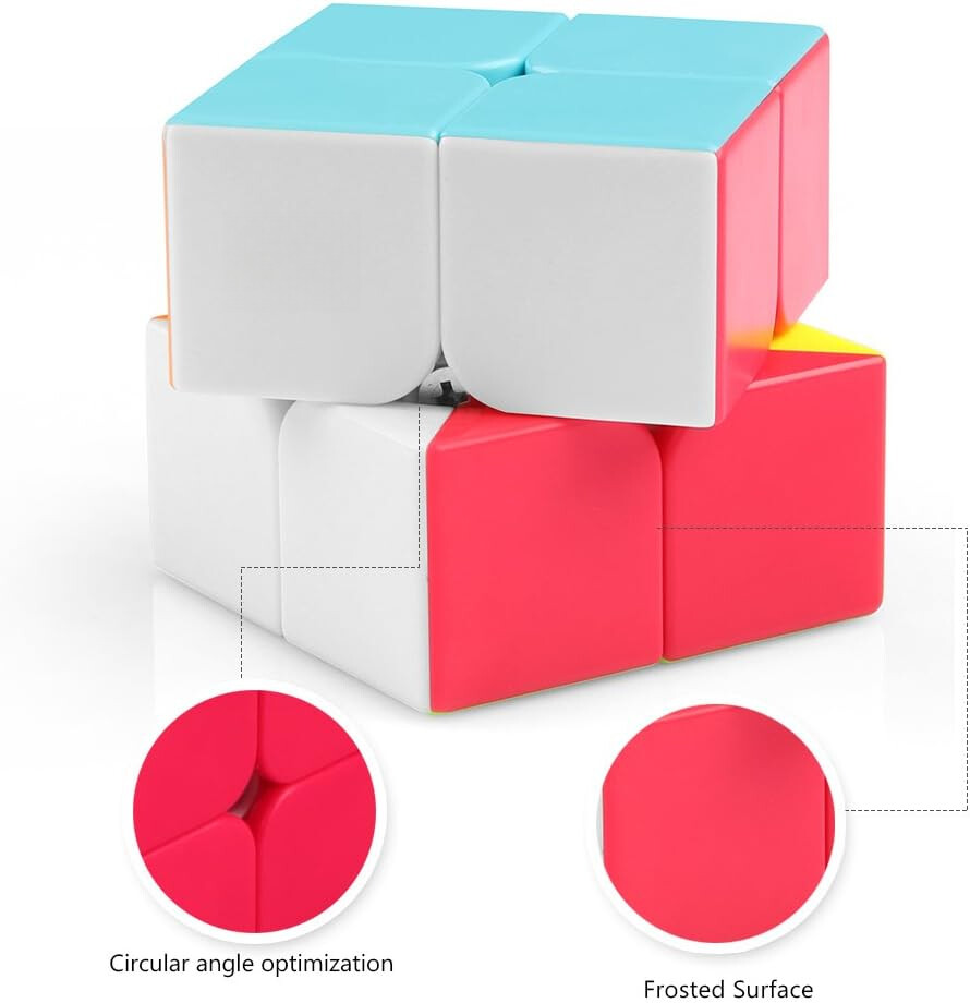 3 Pack Speed Cube Set,Speed Cube 3x3 2x2 Pyramid Magic Cubes Brain Teaser