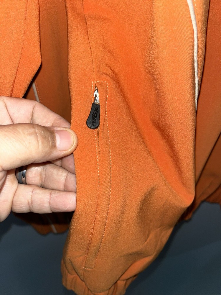 Straight Down Performance 1/4 Zip Golf Pullover Jacket Burnt Orange Mens M
