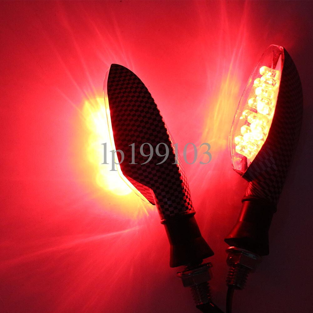 4.9" Mini plastic LED Turn Signals Red Light Blinker Lamp Indicators Universal