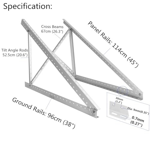45" Solar Panel Mount Bracket for 100-400 Watts Solar Panel with Enhanced 1 Set