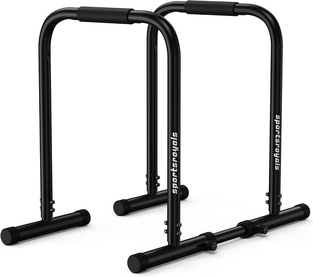 Adjustable Dip Bar Station Parallette & Parallel Bars 400LBS Stable Dip Stands