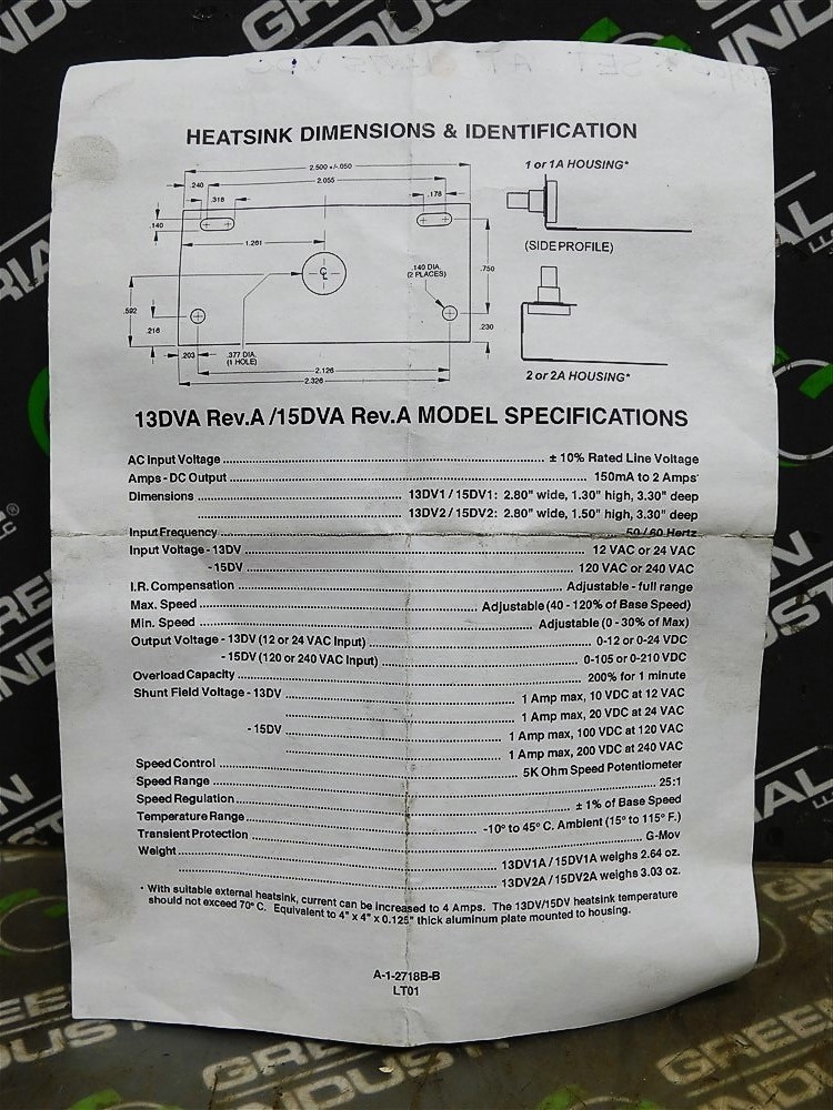 NEW Dart Controls 13DVA Small Dual Voltage SCR Control