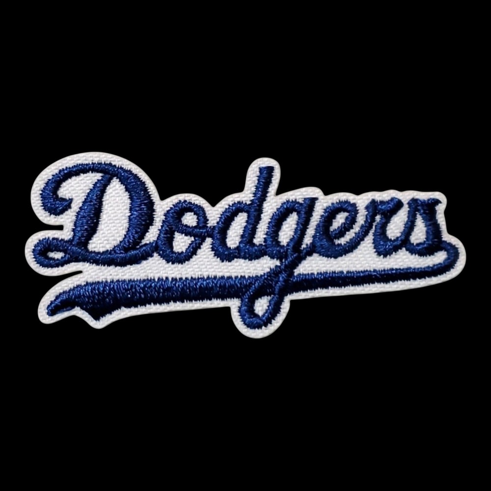 LA Dodgers  Small Script MLB Patch. Embroidered. Iron On. 2.25"x 1"