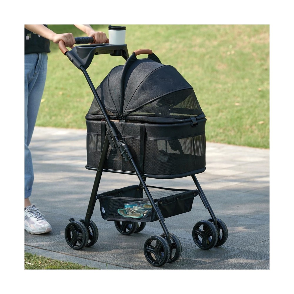 3 in 1 Pet Stroller with Removable Carrier, Folding Stroller for Small/Medium...