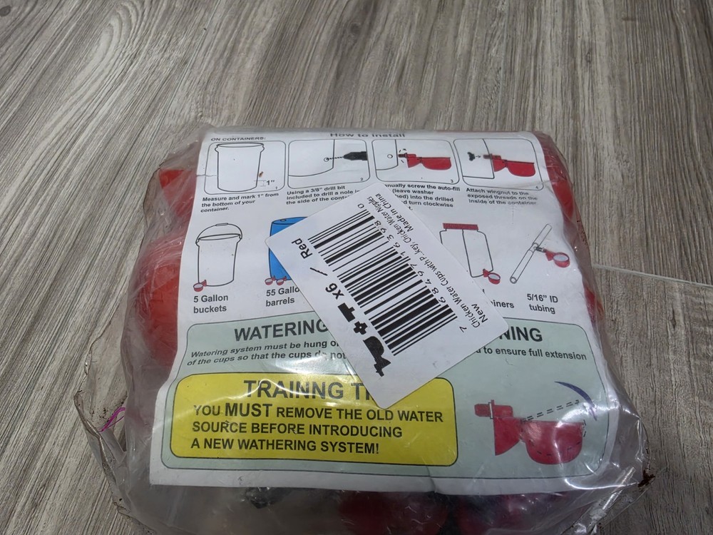 6 Pack Automatic Water Drinker Cup & PVC Fitting Chicken Hen Poultry Coop System