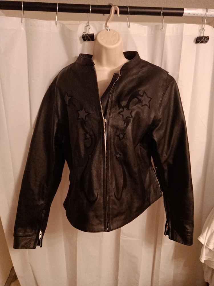 First Classics Breakout Star Women's  Leather Motorcycle Jacket XL W/Lining