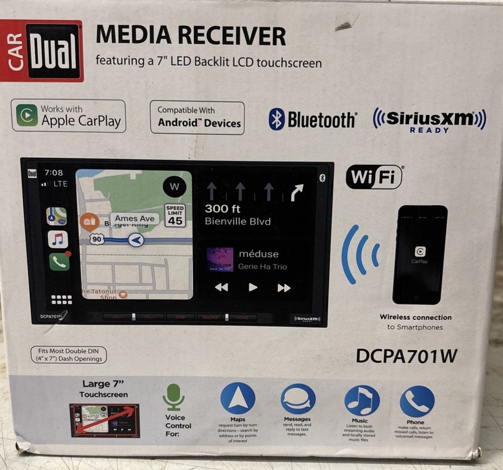 DUAL 7” Media Receiver CarPlay Android Auto Bluetooth