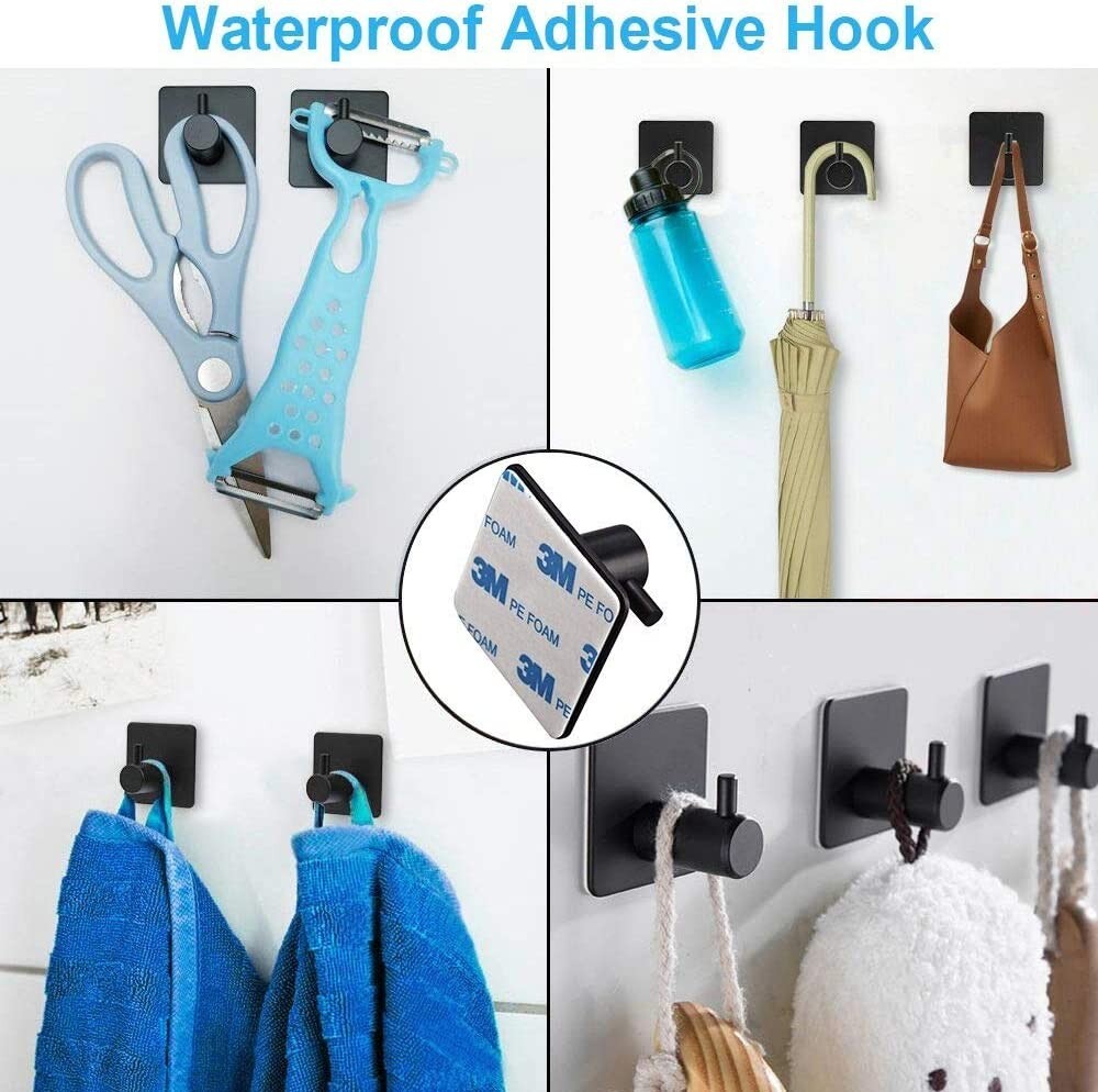 Bathroom Hardware Accessories Set Towel Bar Set Black 6pcs