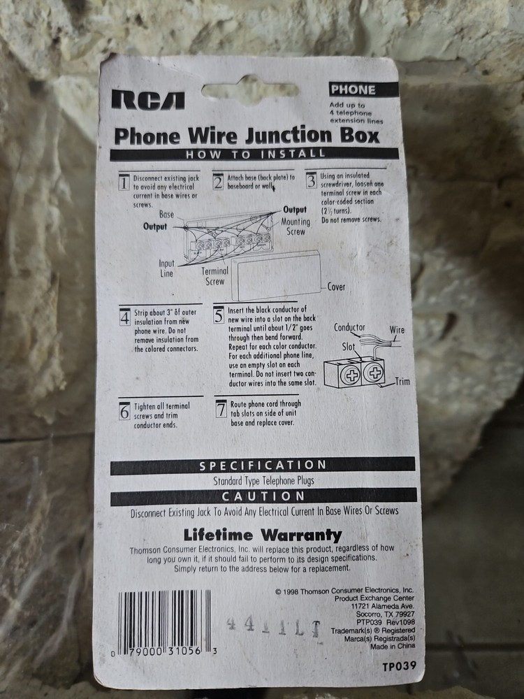 RCA Wire Phone Junction Box Electrical