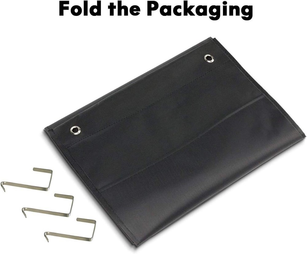 Eamay Hanging File Folder Organizer Wall Mounted - 10 Pockets Black 10 Pocket