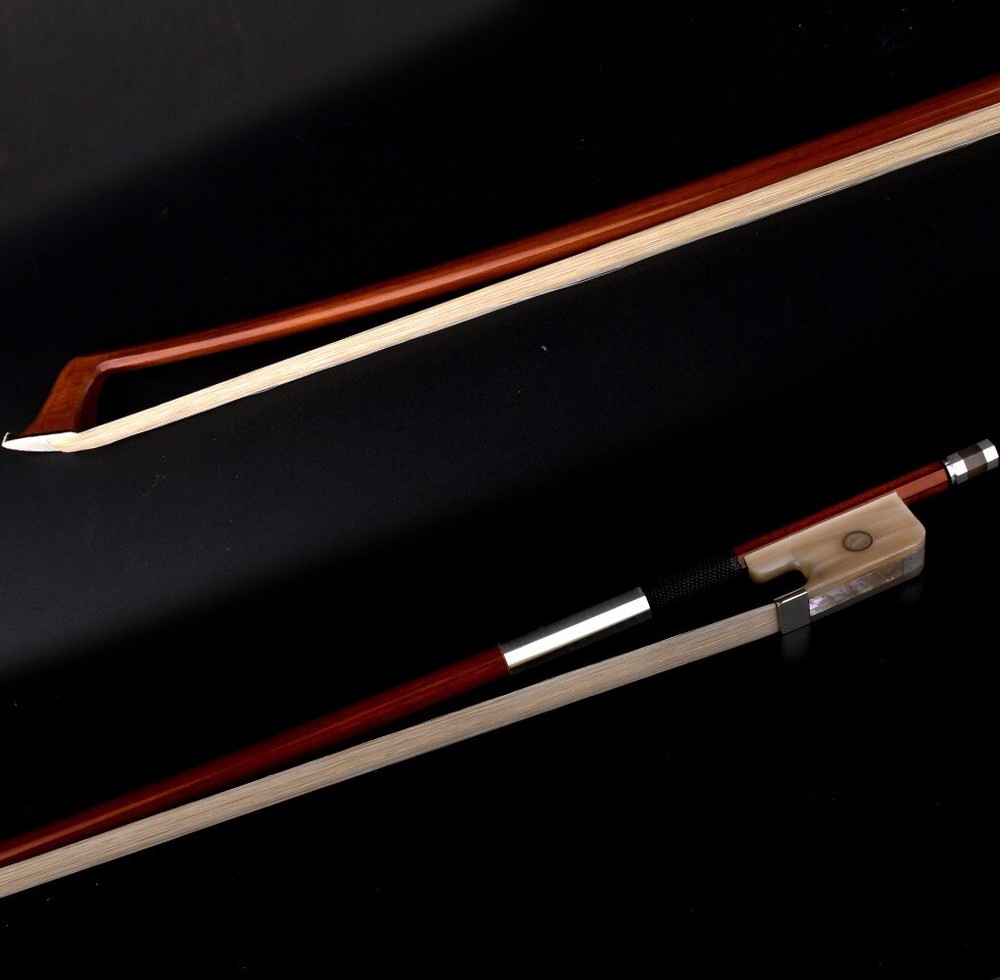 Master Pernambuco Cello Bow 4/4 E.Sartory Copy White OX Parisan eye Silver Stiff