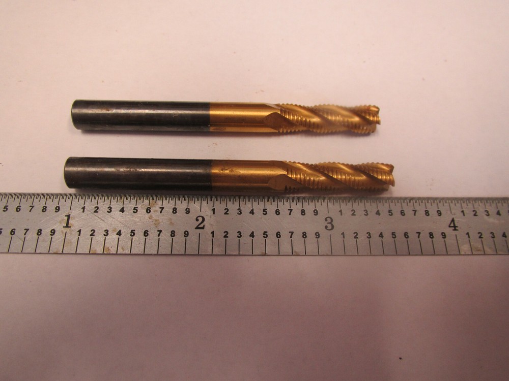 .245" 4 Flute Carbide Roughing End Mills, Coated, 2 pcs