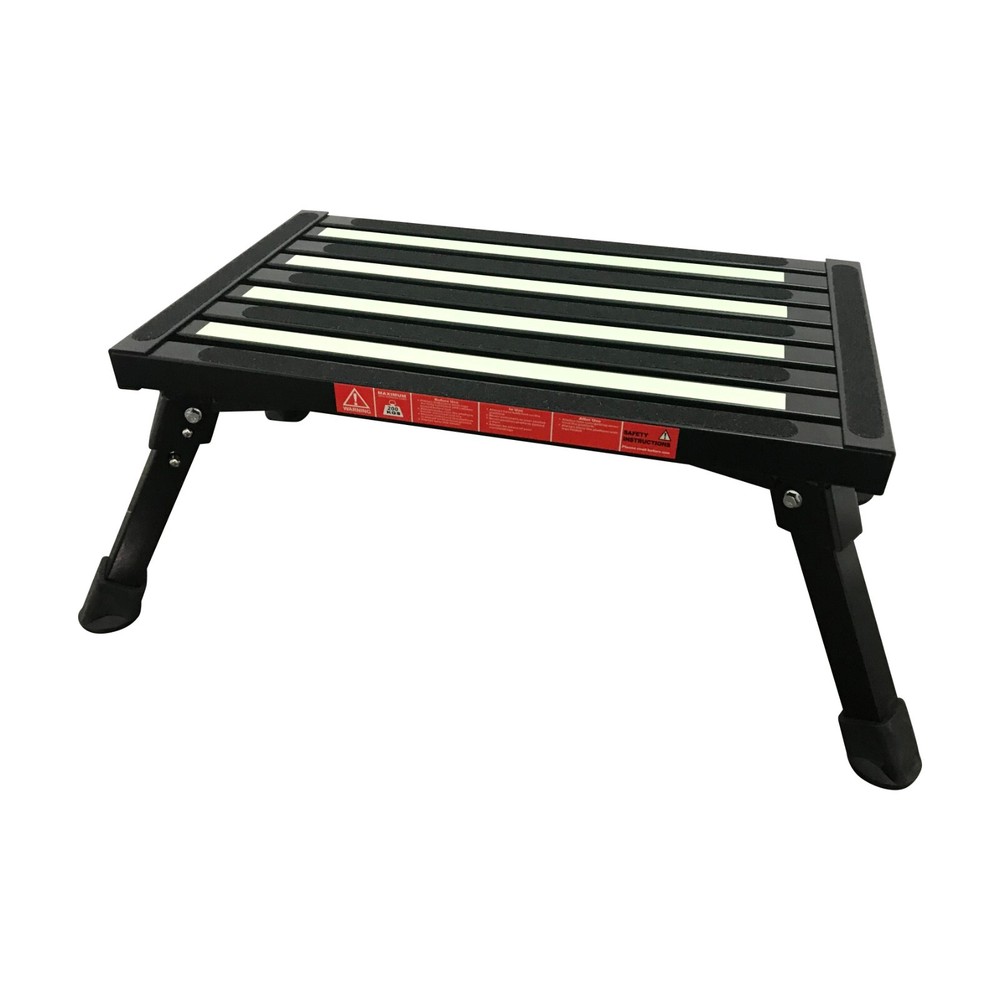 Caravan RV Lightweight Compact ILLUMINATING Folding Platform Step 22cm Height