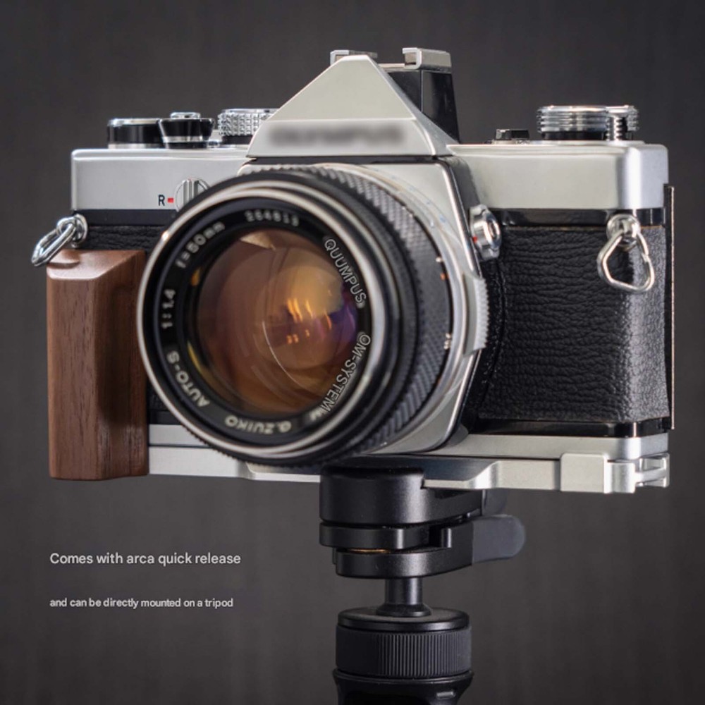 Solid Wood Camera Grip For Olympus OM-1234 Film Camera