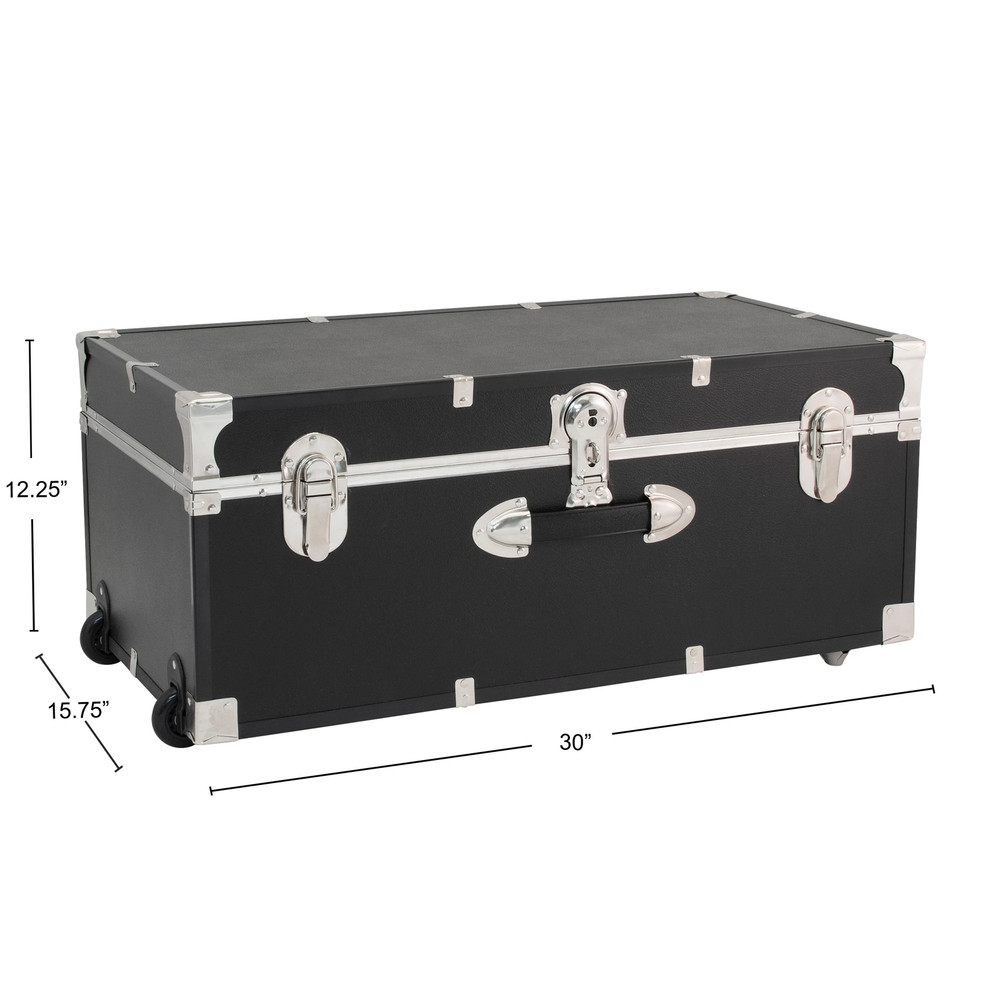 Trunk with Wheels 30'' Seward Explorer Trunk & Lock Black