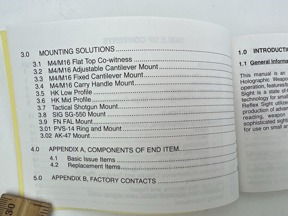 2007 Eotech L3 Communications scope operators manual & SU-23 Quick Ref Guide