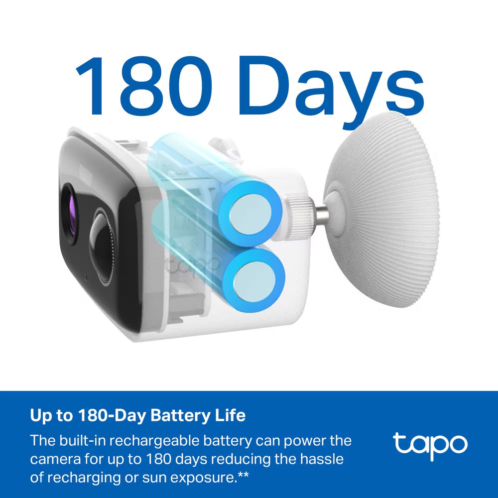 TP-Link - Tapo Solar-Powered Wireless Security Camera Kit with Live View, Wor...