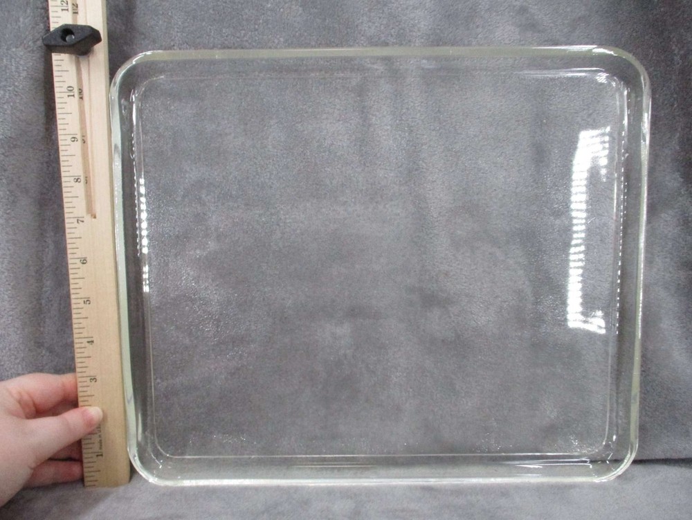 Glass Baking Dish Plate Rectangular Clear 9x13 Inch Heavy Duty Kitchenware Used