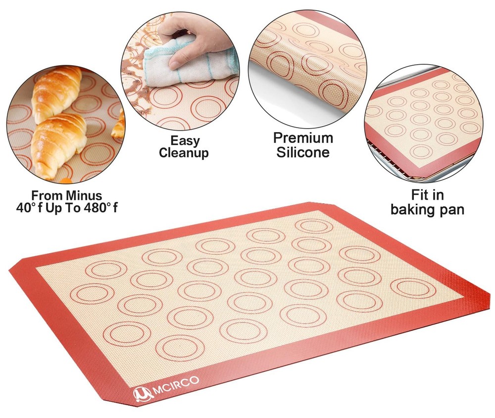 Stainless Steel Baking Sheet Tray Cooling Rack with Silicone Baking Mat Set, ...