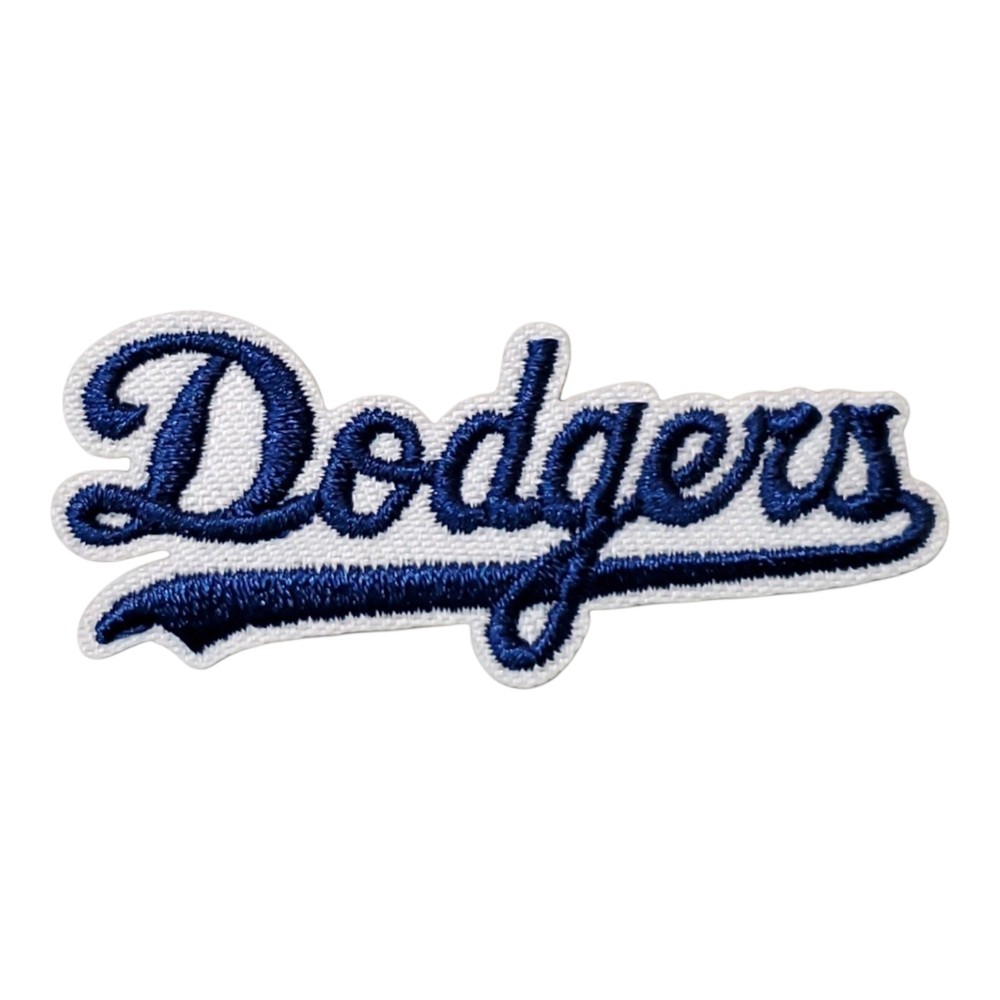 LA Dodgers Small Script MLB Patch. Embroidered. Iron On. 2.25"x 1"
