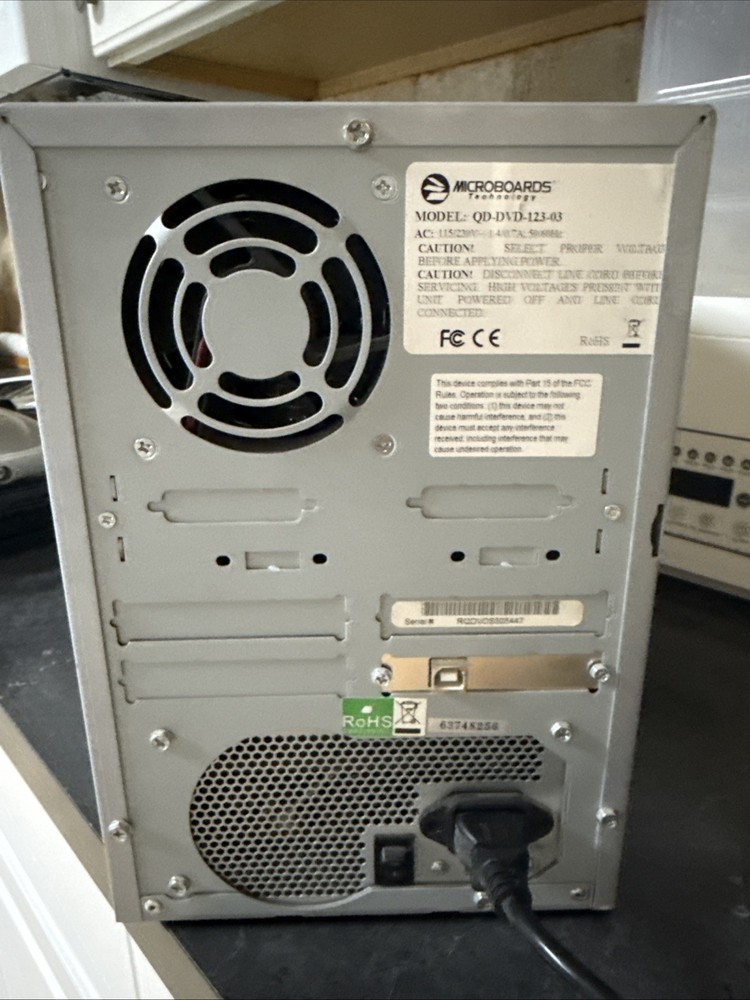 Microboards DVD/CD Duplicator Tower 1-to-4 Tested Powers On QD-DVD Untested