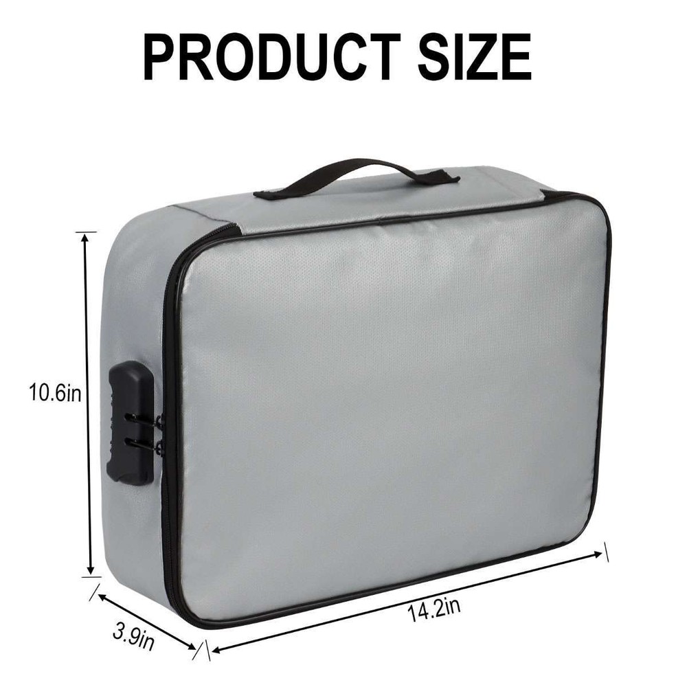 Fire Proof Waterproof Document Box with Lock File Storage Organizer Box Safe Bag
