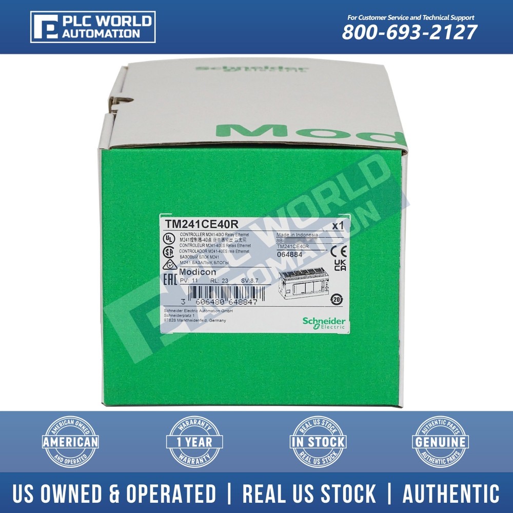 Schneider Electric TM241CE40R Modicon M241, Relay Outputs, Ethernet, Brand New