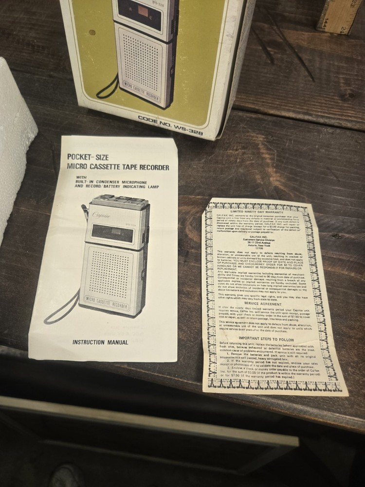 TESTED Vintage Microcassette Recorder In Box Caprice