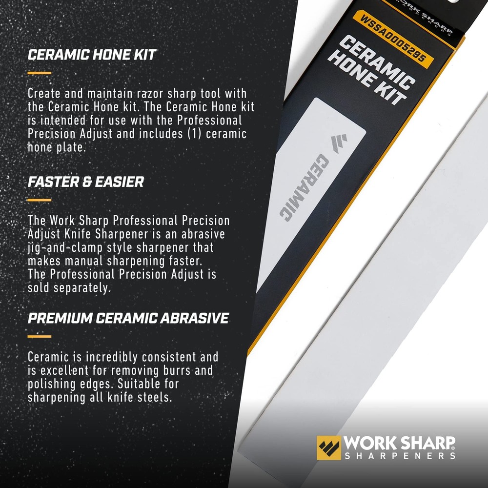 Work Sharp Professional Precision Adjust Ceramic Hone 6" x 1" x .125", White