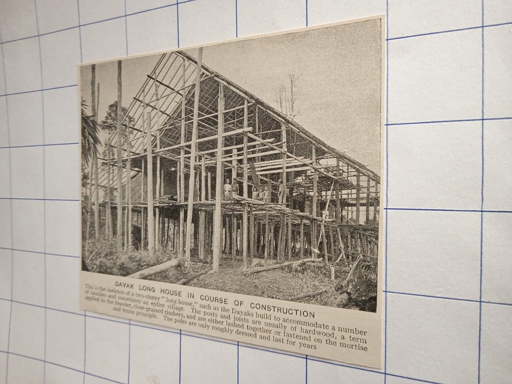 Dayaks long house construction c  1926