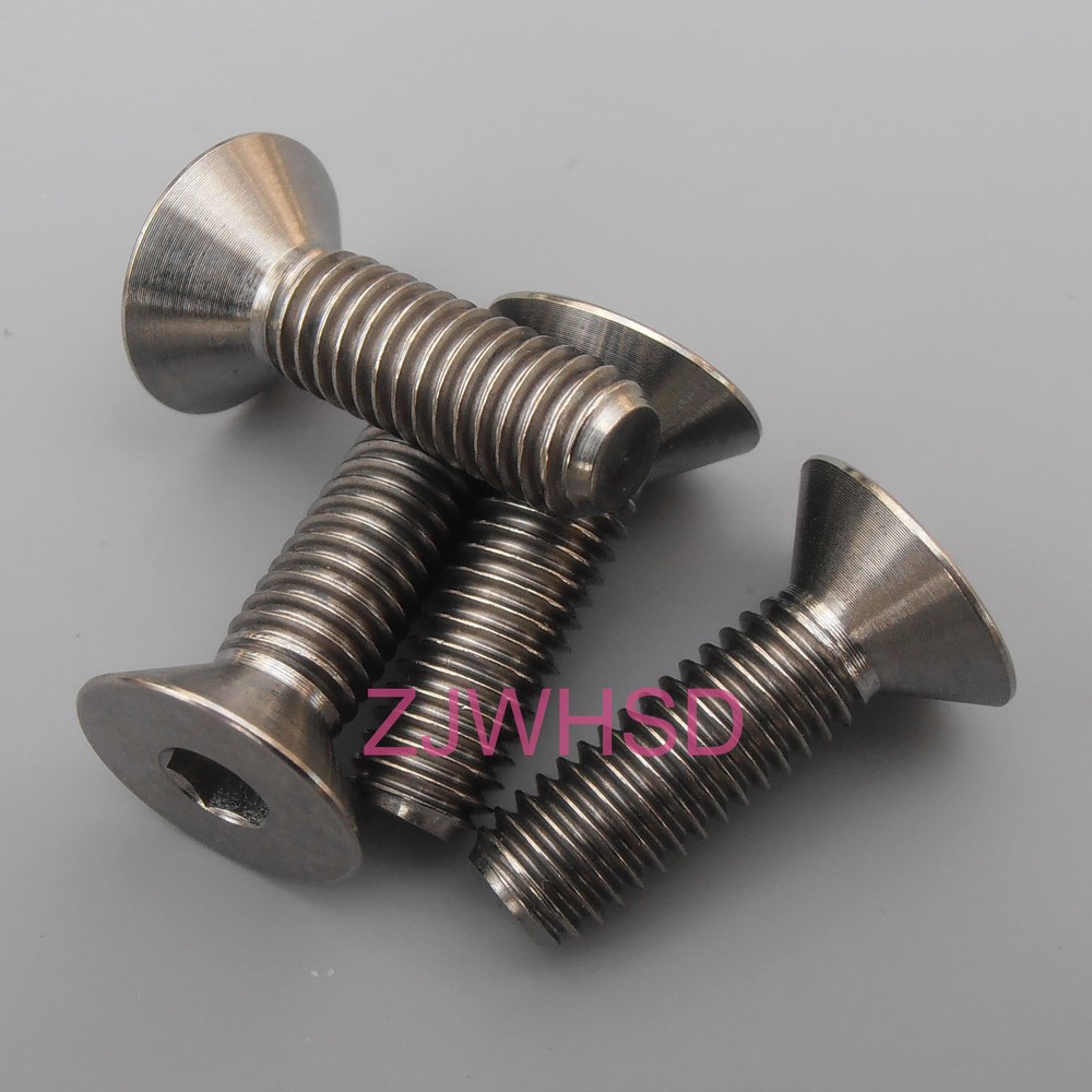 4pcs M6 x 20 mm Titanium Ti Screw Bolt Allen Hex Socket Flat Head AerospaceGrade