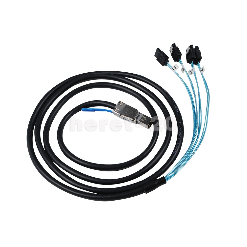 Mini External SAS HD 12GB/S SFF-8644 to 4 X SATA High-Performance Cable 2Meter