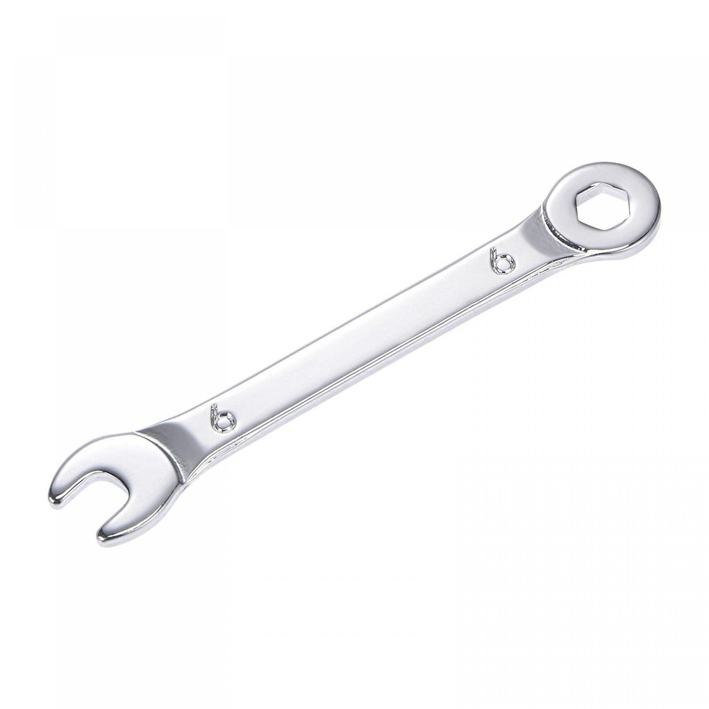 uxcell Thin Combination Wrench with Offset 6-Point End and Angled Open 6mm