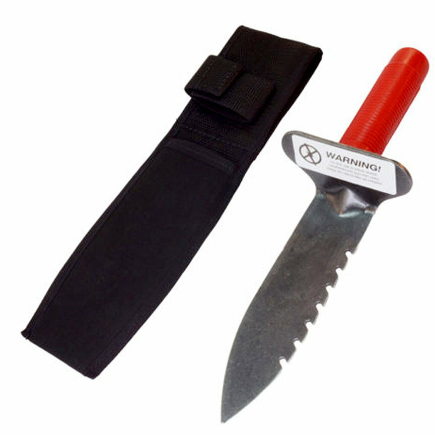 Lesche Standard Tool with Sheath -  Left Side Serration for metal detecting