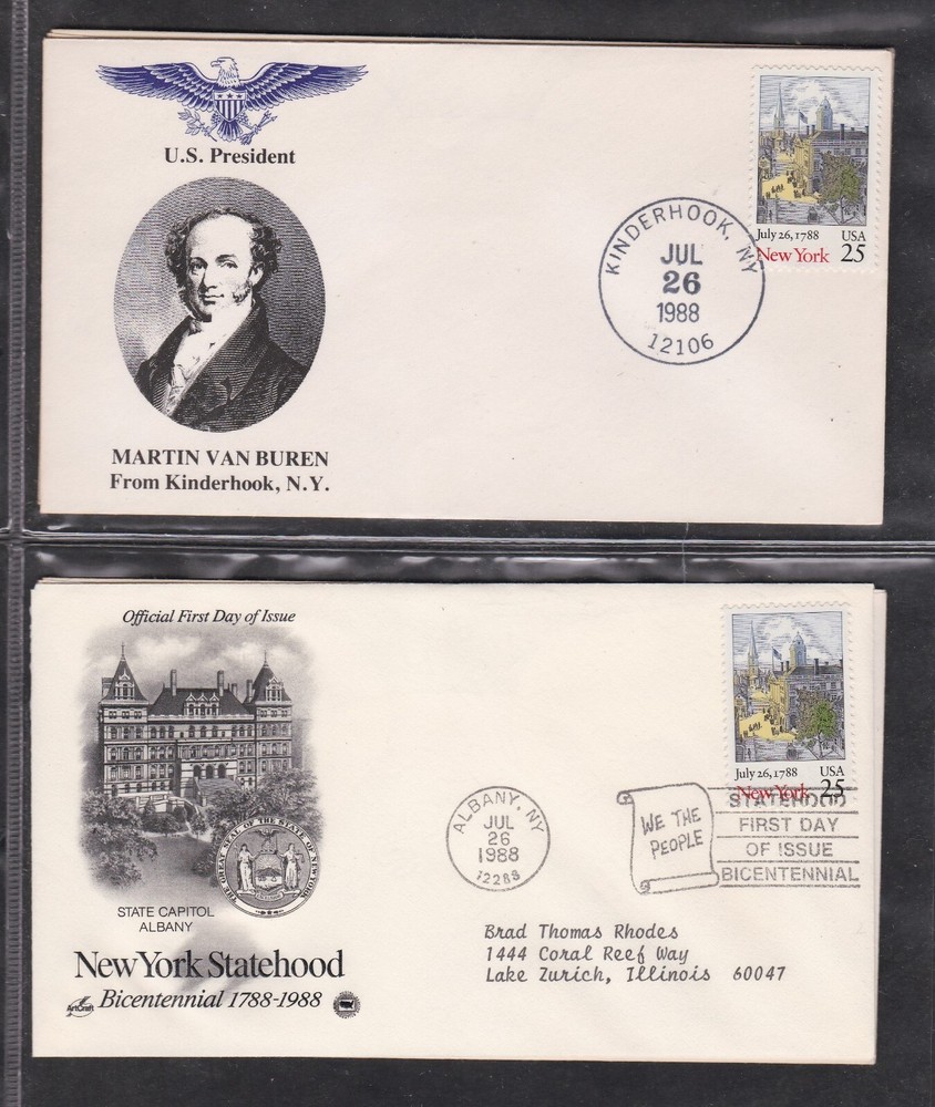 USA 1955 7 FIRST DAY COVERS NEW YORK RATIFICATION + CACHETS