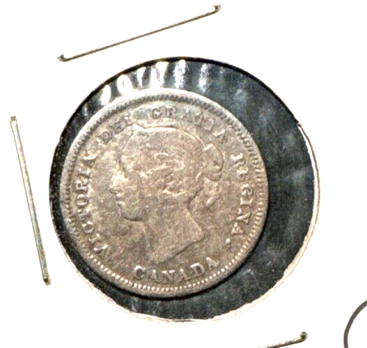 Canada 1881 H silver 5 cent KM 2 Fine (2)