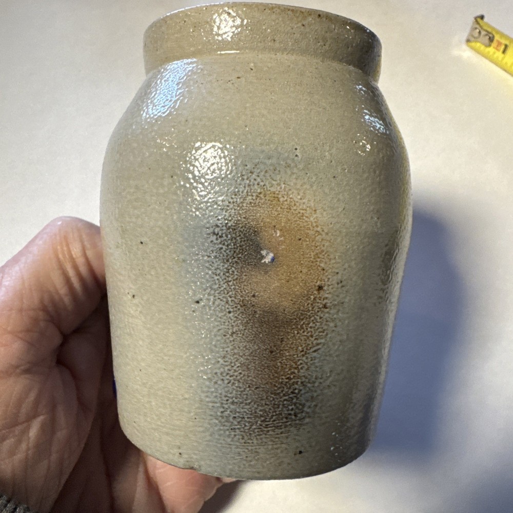 Signed Pottery Crock With A Cat On Front