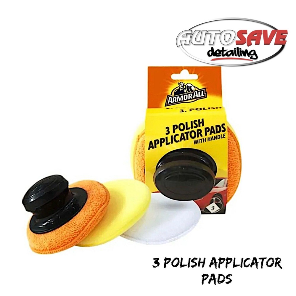 Armorall - 3 Polish Applicator Pads With Handle |Easy & Efficient |Buff & Polish