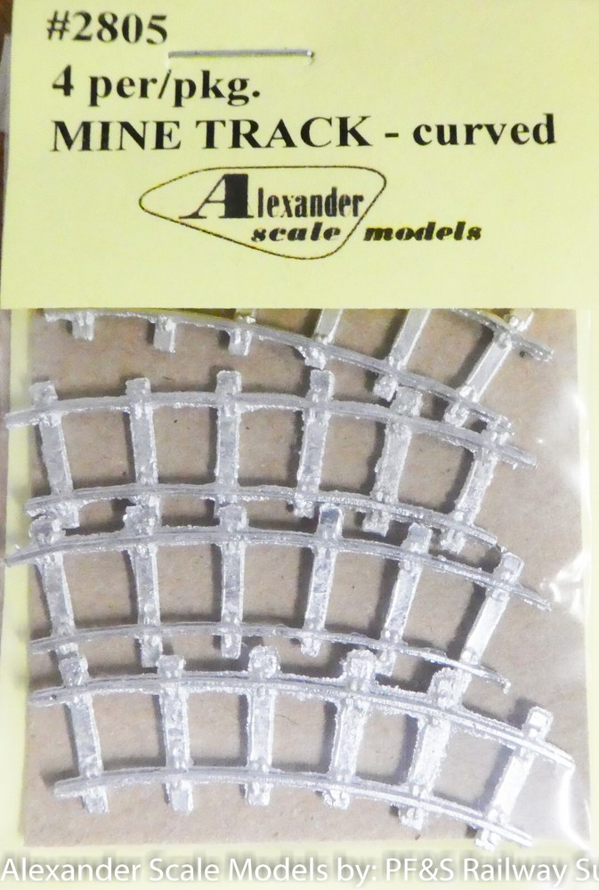 Alexander Scale Models HO #2805 Mine Track 24" - Curved (Light Cast)