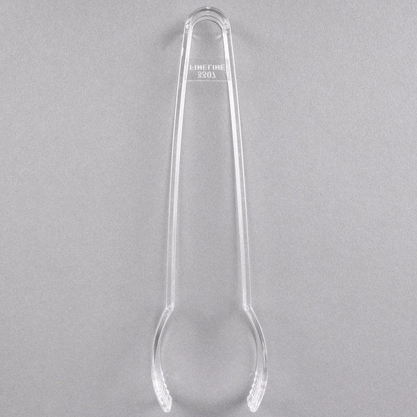 Fineline Settings 3307-CL 7" Clear Plastic Tongs - 48/Case
