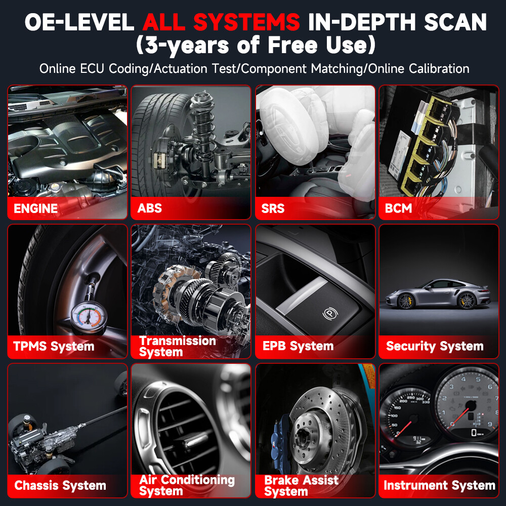 ANCEL DS300 BT OBD2 Scanner Bidirectional Key ECU Coding & Diagnostics Tool