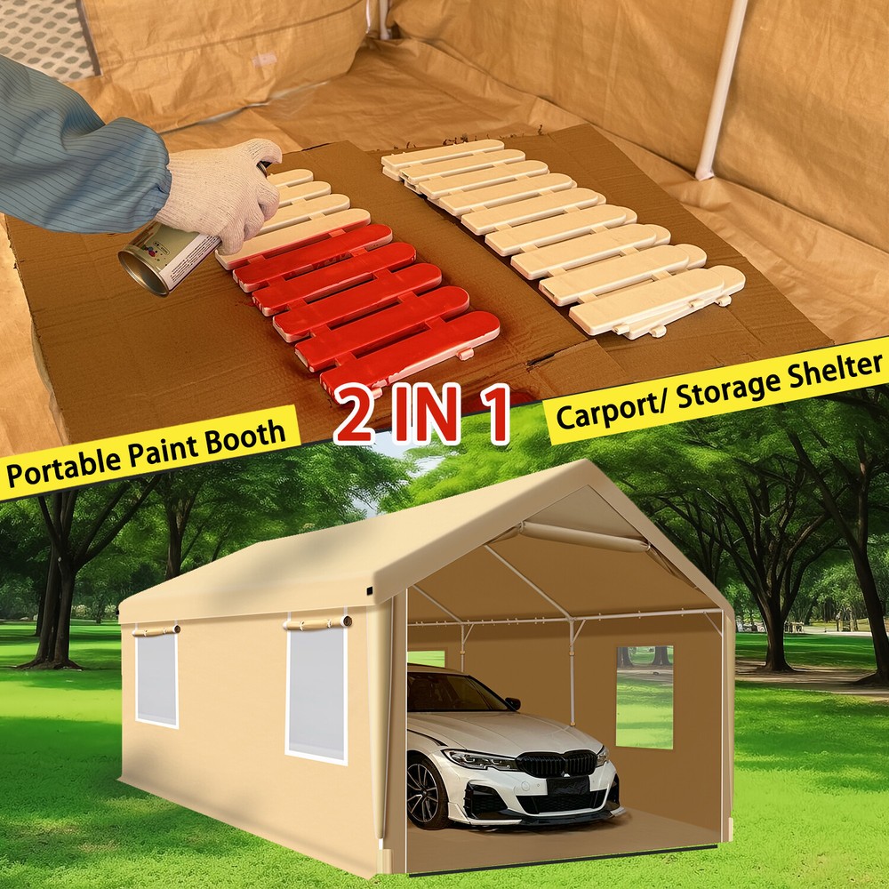 Rainproof Portable Paint Booth 20X12X10FT Spray Booth with Replaceable Floor