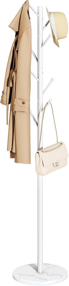 Coat Ra Freestanding with Natural Marble Base - Coat Tree Hooks