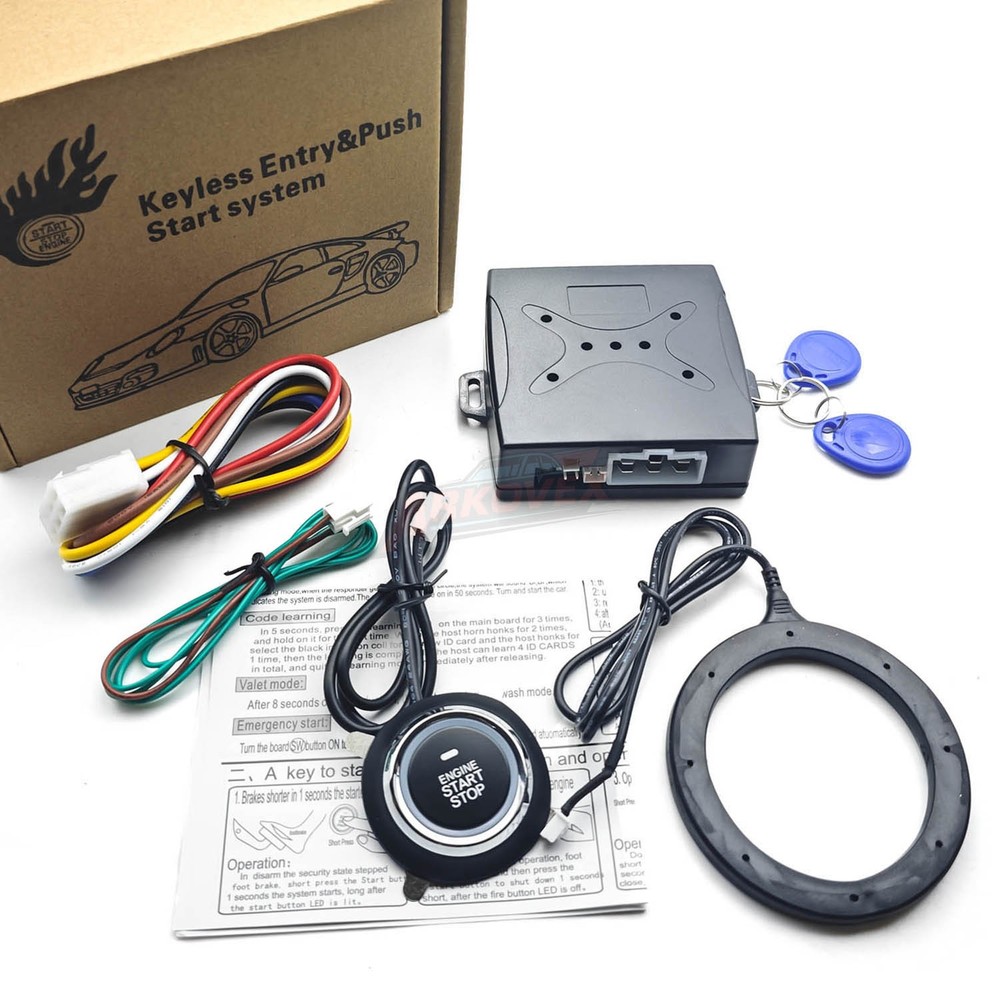 Car Ignition Switch RFID Engine Start Push Button Keyless Entry Starter Kit 12V