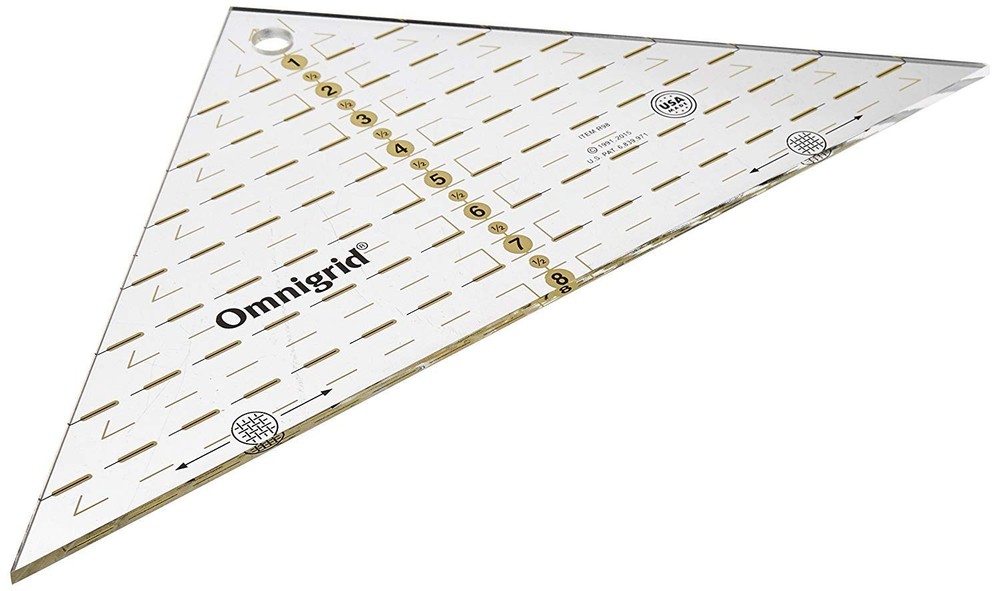 Omnigrid 8" Right Triangle Ruler, Quarter-Square Triangle Quilting Ruler
