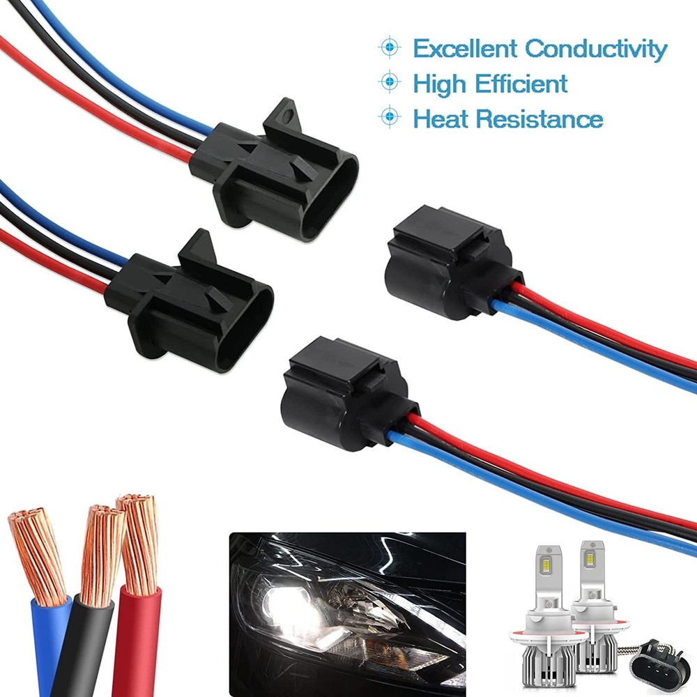 For 2006-2019 Mitsubishi Eclipse H13 9008 Headlight Bulb Wire Harness Connector